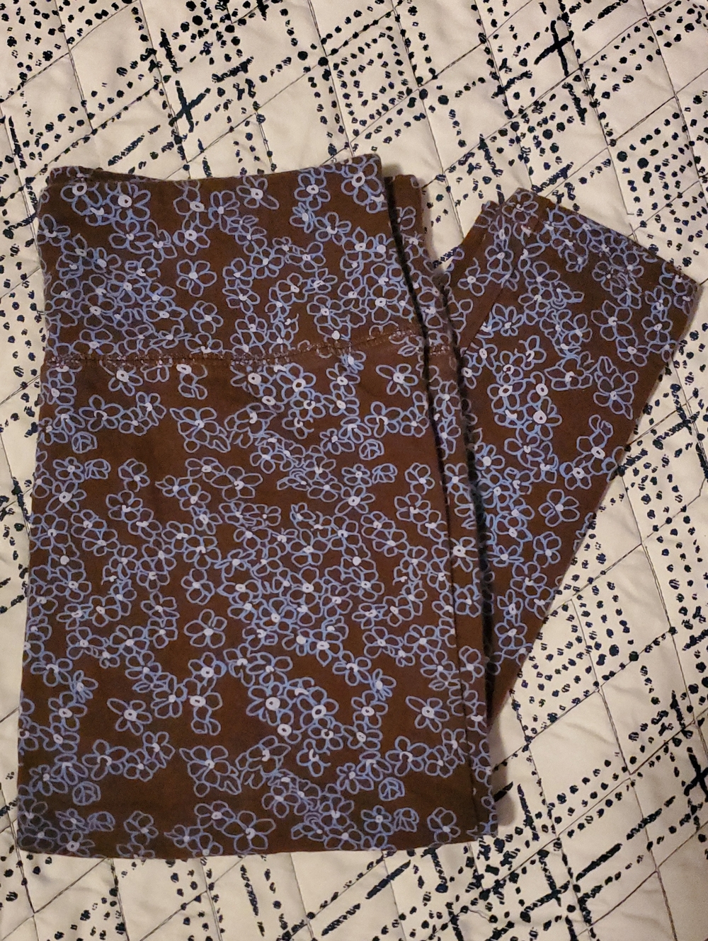 FWB💫 Brown & Blue Floral Pattern Leggings